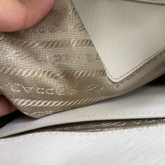 Prada Galleria Saffiano Talco Large Shoulder Bag - Picture 11 of 12